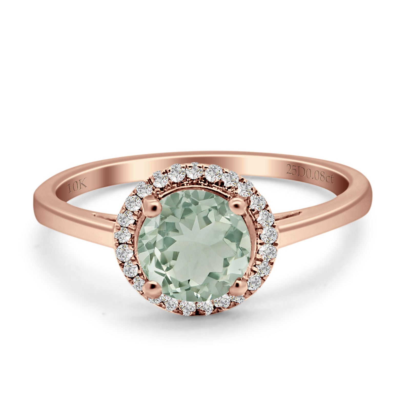 Round Halo Diamond Solitaire Ring