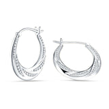 Round Beaded Creole Hoop Earrings 925 Sterling Silver Wholesale