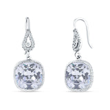 Cushion Drop Dangle Pear Fishhook Earring Cubic Zirconia 925 Sterling Silver Wholesale