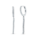 Drop Dangle Hoop Earrings CZ 925 Sterling Silver Wholesale