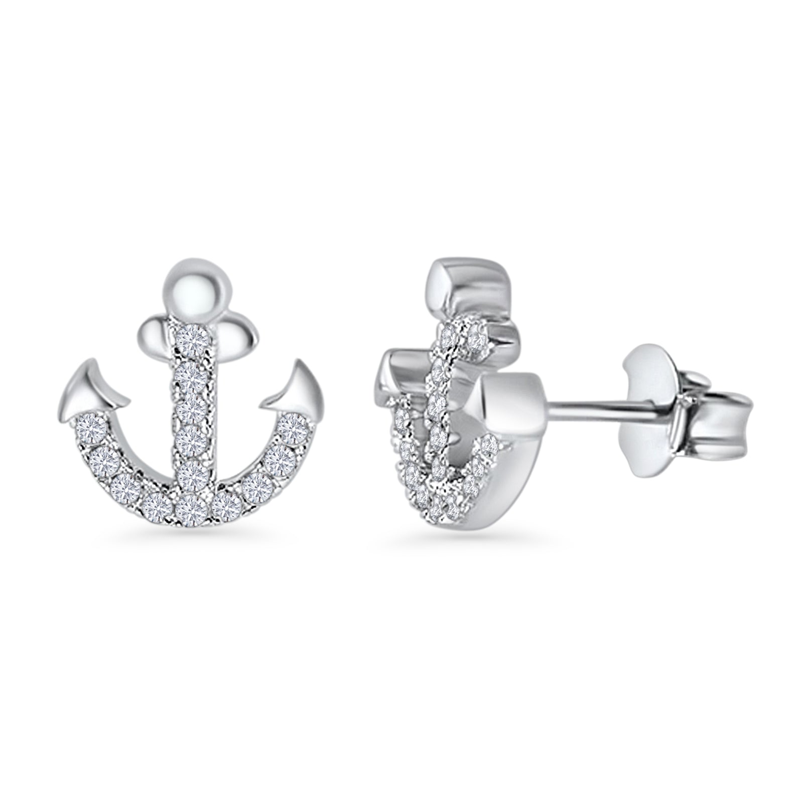 Anchor Stud Earrings