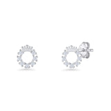 Crown Stud Earrings Round Cubic Zirconia 925 Sterling Silver Wholesale