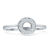 Minimalist 8mm Open Circle Ring Cubic Zirconia 925 Sterling Silver Wholesale