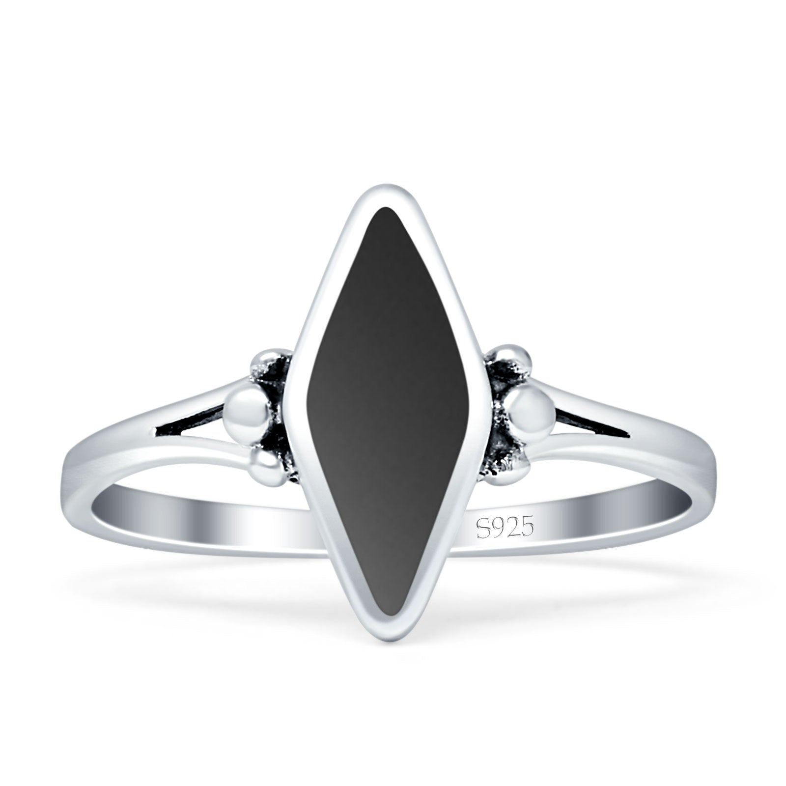 Art Deco Marquoise Oxidized Black Onyx Vintage Style Ring 925 Sterling Silver Wholesale