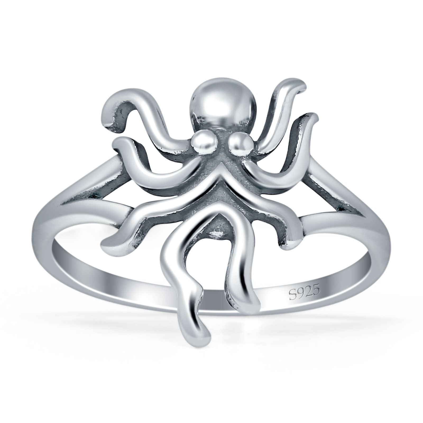 Oxidized Octopus Ring