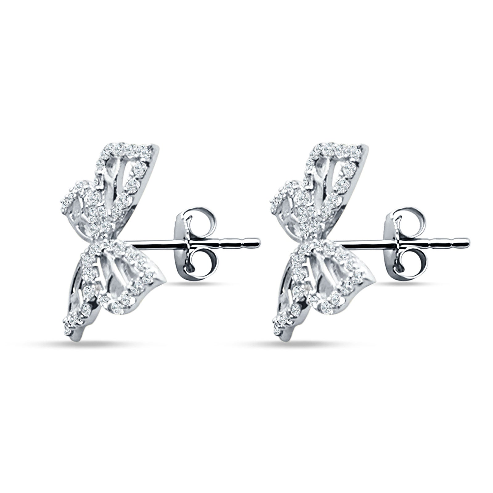 Butterfly Stud Earring Cubic Zirconia 925 Sterling Silver Wholesale