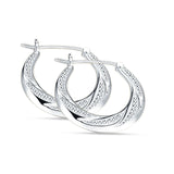 Round Beaded Creole Hoop Earrings 925 Sterling Silver Wholesale