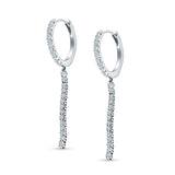 Drop Dangle Hoop Earrings CZ 925 Sterling Silver Wholesale