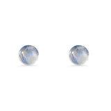 Round 7mm Moonstone Solitaire Stud Earring 925 Sterling Silver Wholesale