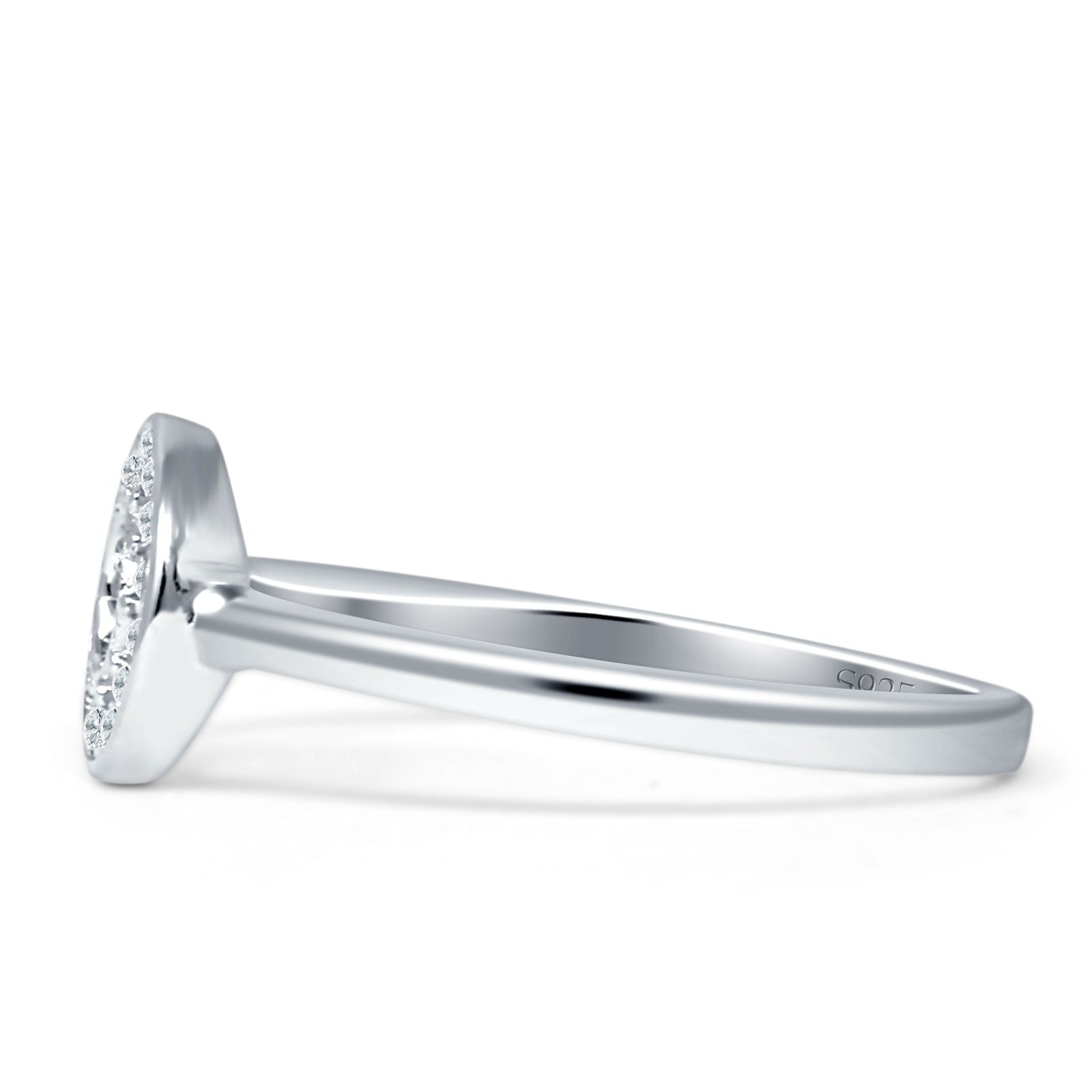 Minimalist 8mm Open Circle Ring Cubic Zirconia 925 Sterling Silver Wholesale