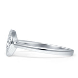 Minimalist 8mm Open Circle Ring Cubic Zirconia 925 Sterling Silver Wholesale