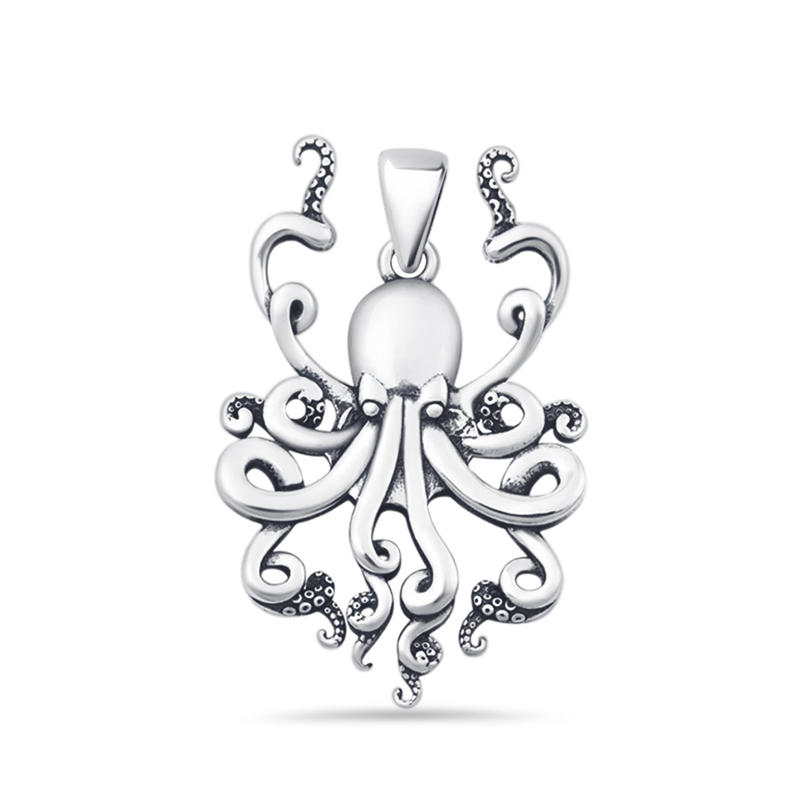 Oxidized Octopus Pendant