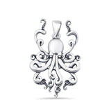 Oxidized Octopus Pendant