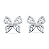 Butterfly Stud Earring Cubic Zirconia 925 Sterling Silver Wholesale