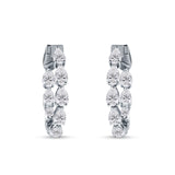 Pear Teardrop Cubic Zirconia Huggie Hoop Earring 925 Sterling Silver Wholesale