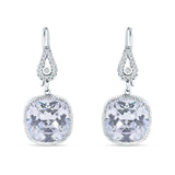 Cushion Drop Dangle Pear Fishhook Earring Cubic Zirconia 925 Sterling Silver Wholesale