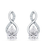 Pear Teardrop Infinity Stud Earring Cubic Zirconia 925 Sterling Silver Wholesale