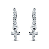 Cross Cluster Drop Dangle Earring Cubic Zirconia 925 Sterling Silver Wholesale