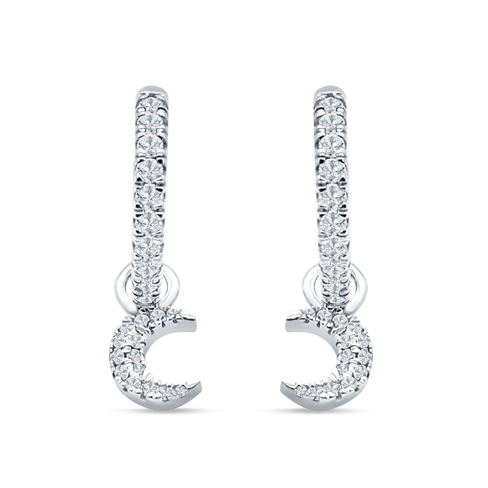 Crescent Moon Hoop Earrings