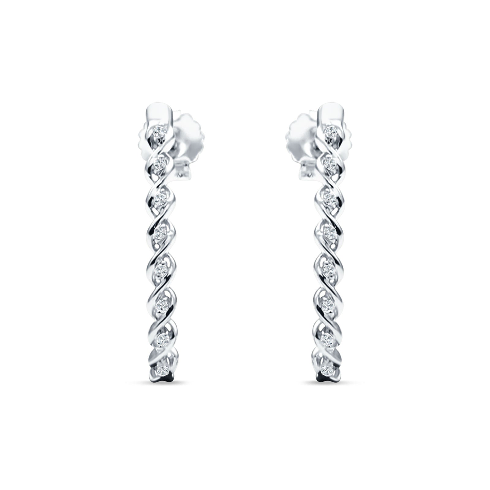 Twisted Infinity Crawler Stud Earring Cubic Zirconia 925 Sterling Silver Wholesale