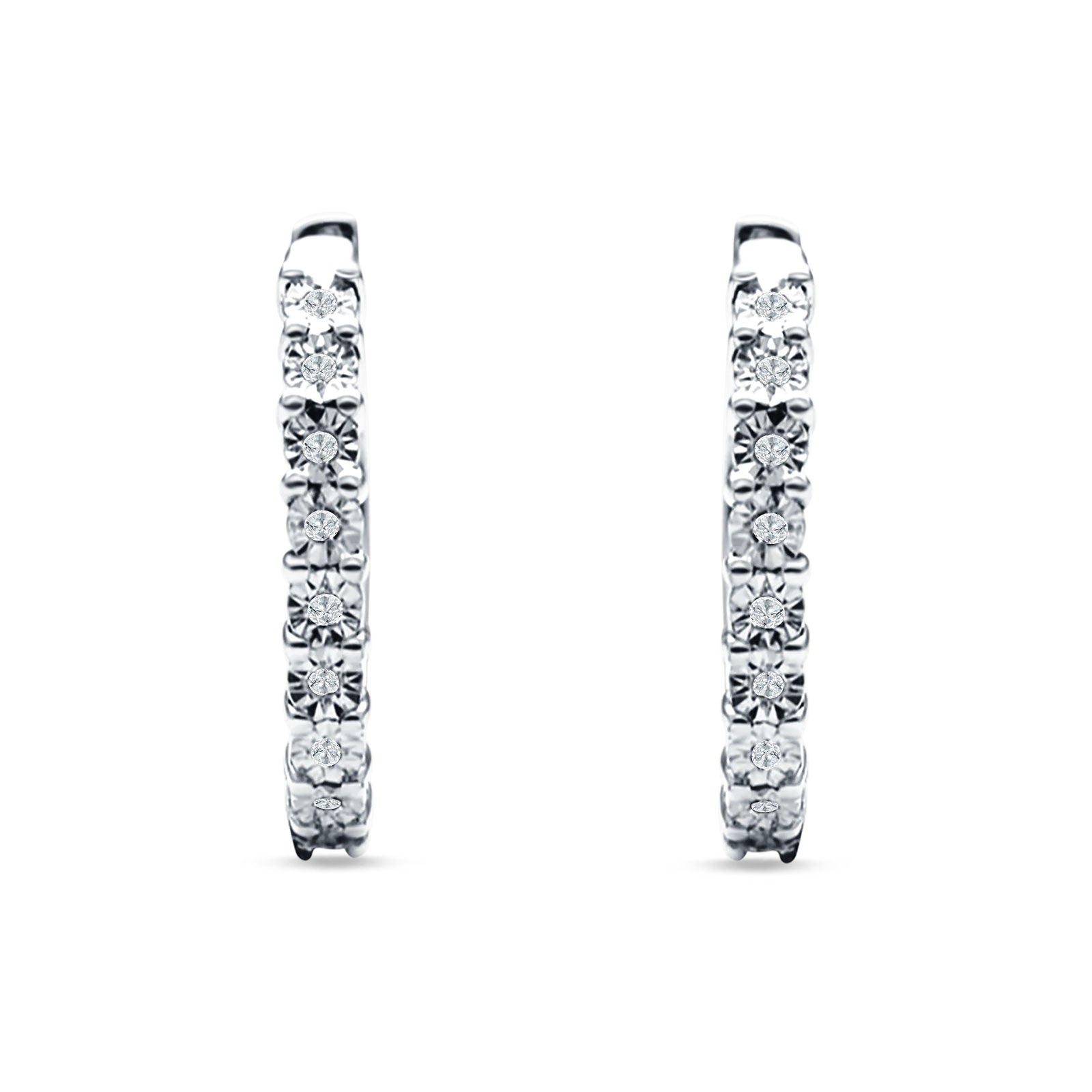 Flower Huggie Hoop Earring Cubic Zirconia 925 Sterling Silver Wholesale