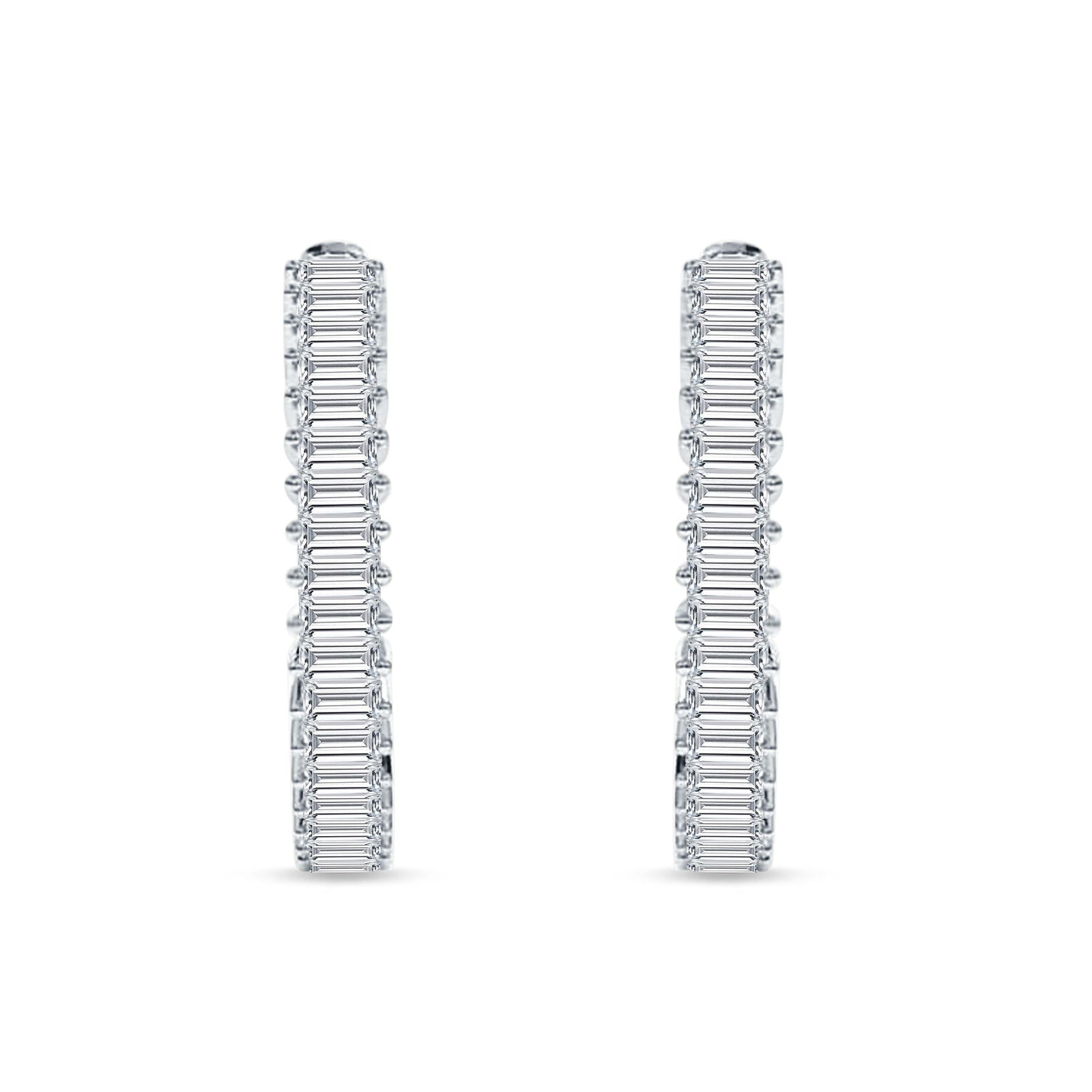 Baguette Cubic Zirconia Half Eternity Huggie Hoop Earring 925 Sterling Silver Wholesale