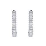 Baguette Cubic Zirconia Half Eternity Huggie Hoop Earring 925 Sterling Silver Wholesale