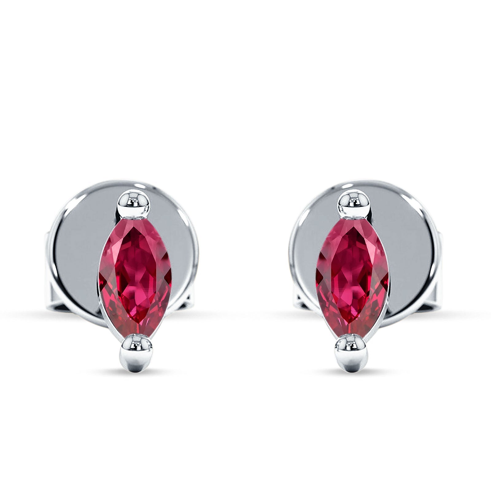 Marquise Solitaire Stud Earring Ruby CZ 925 Sterling Silver Wholesale