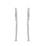 Drop Dangle Hoop Earrings CZ 925 Sterling Silver Wholesale