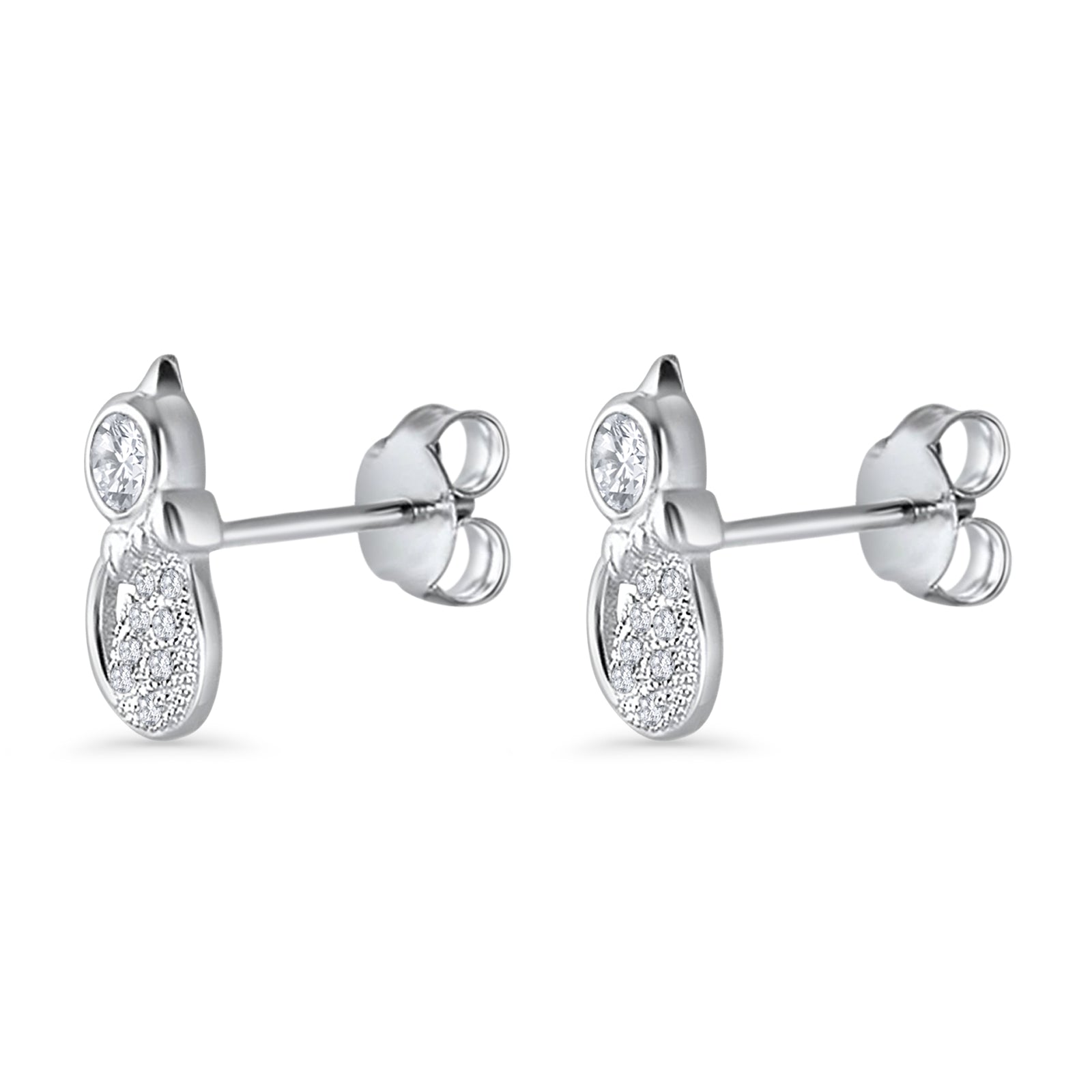 Cat Bow Stud Earrings