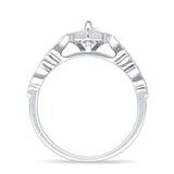 Art Deco Engagement Ring Halo Marquise Cubic Zirconia 925 Sterling Silver Wholesale