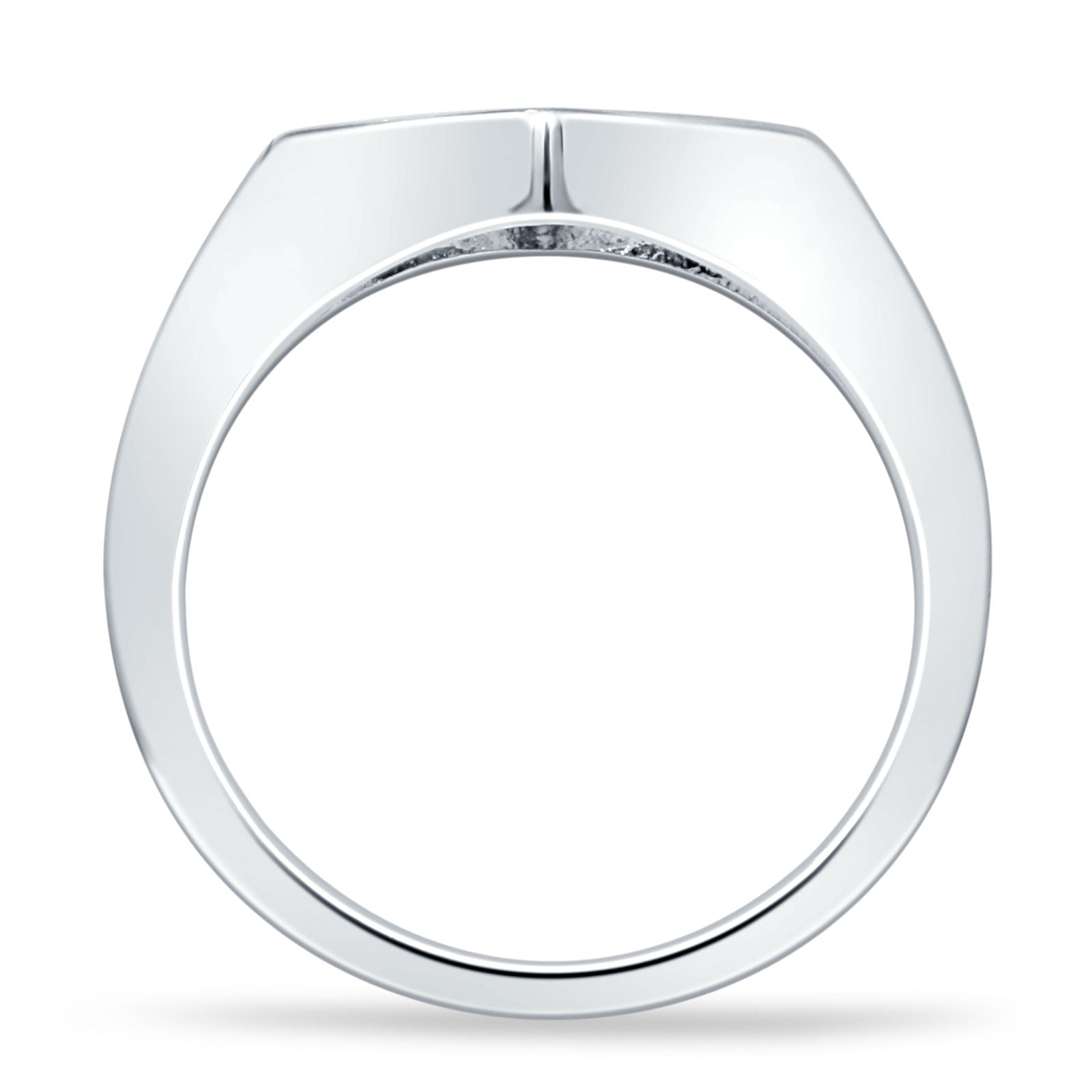 Twinkle Star Cubic Zirconia Signet Ring 7mm 925 Sterling Silver Wholesale