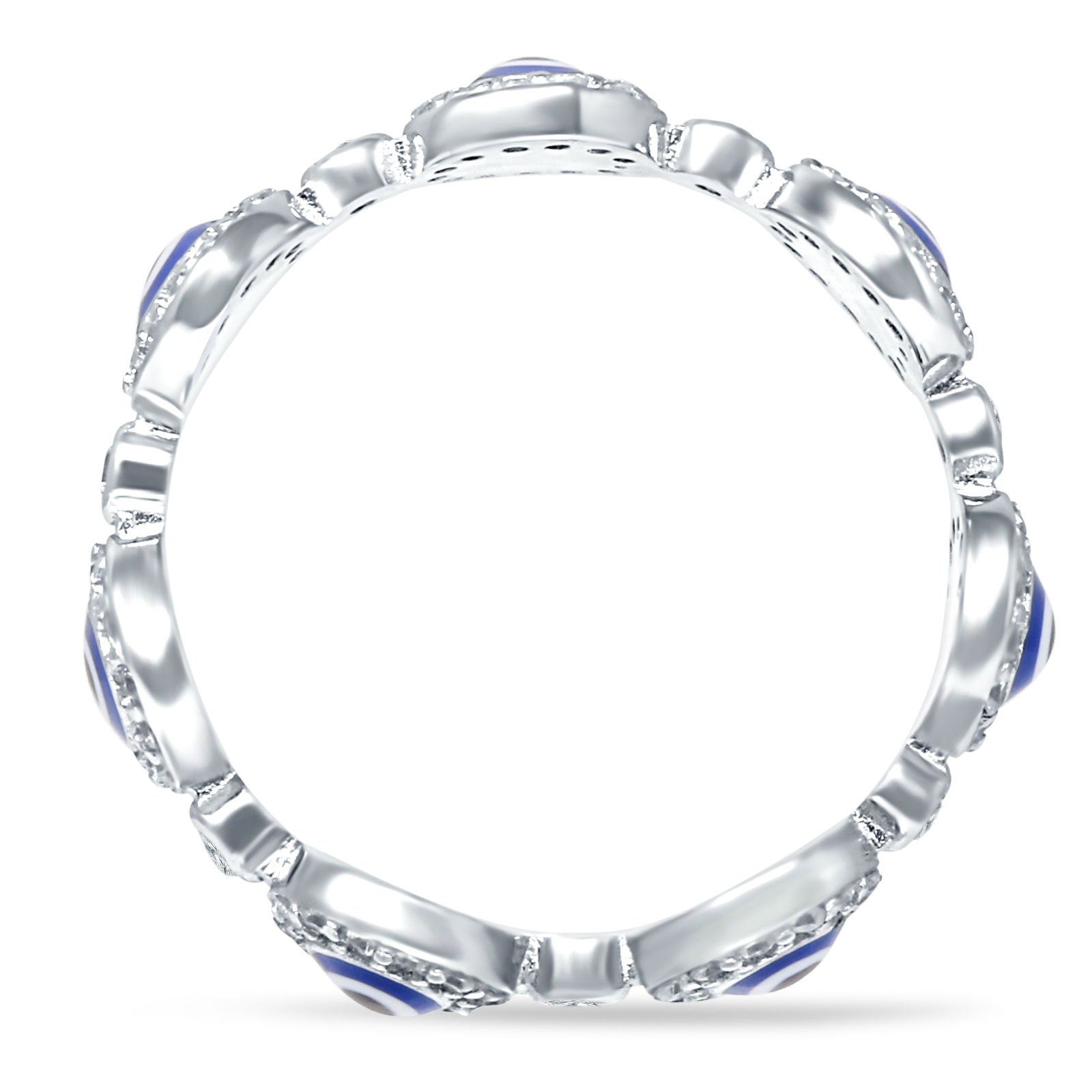 Round Halo Evil Eye Ring