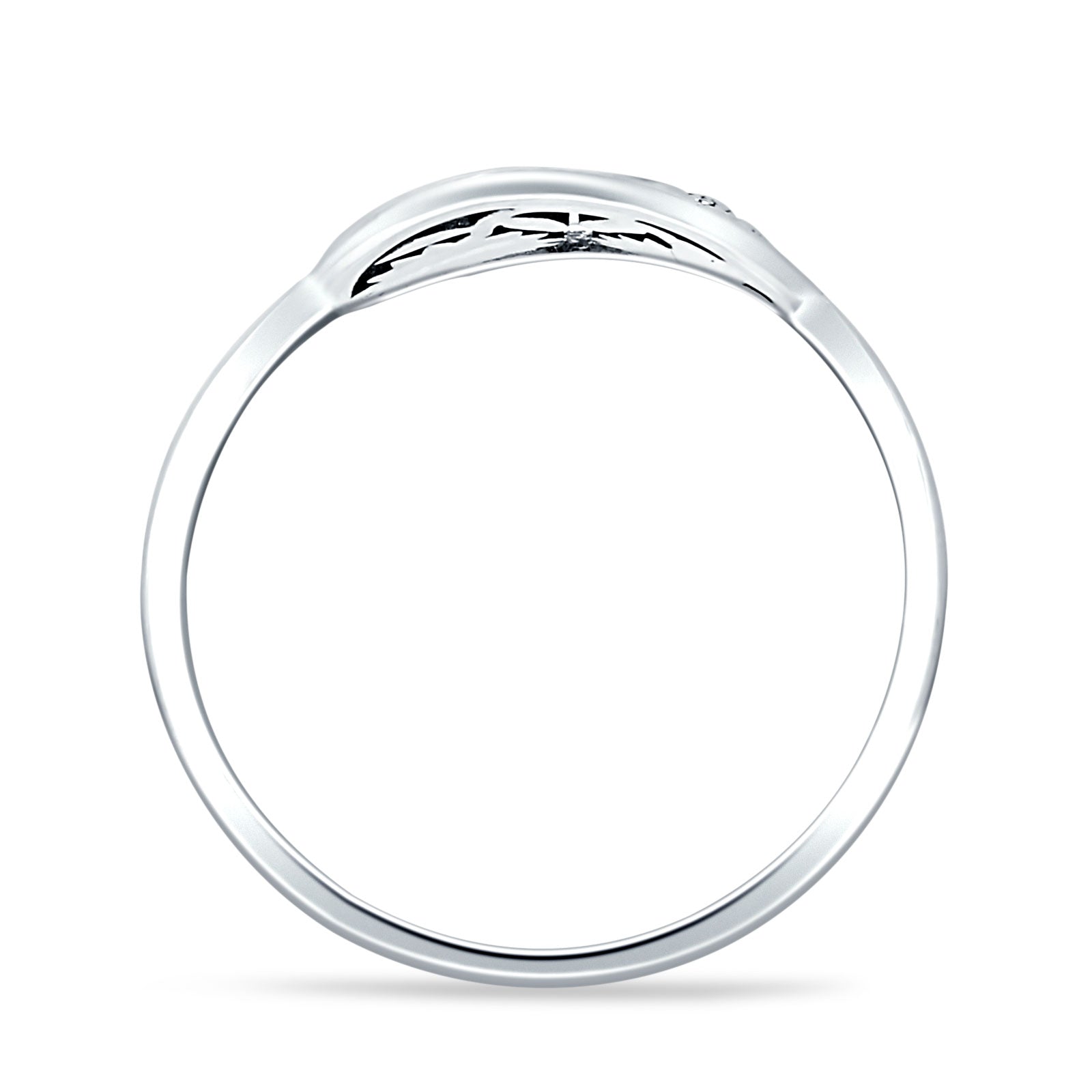 Two Sunflower Smiley O Shaped Leaves 12mm Oxidized Ring 925 Sterling Silver Wholesale