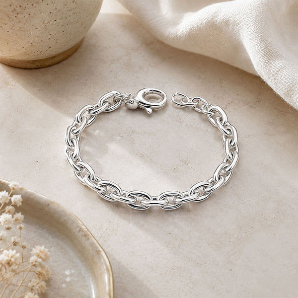 SILVER925 OVAL LINK CHAIN BRACELET/シルバー Oval Cable Link Chain Bracelet 925 Sterling Silver Wholesale