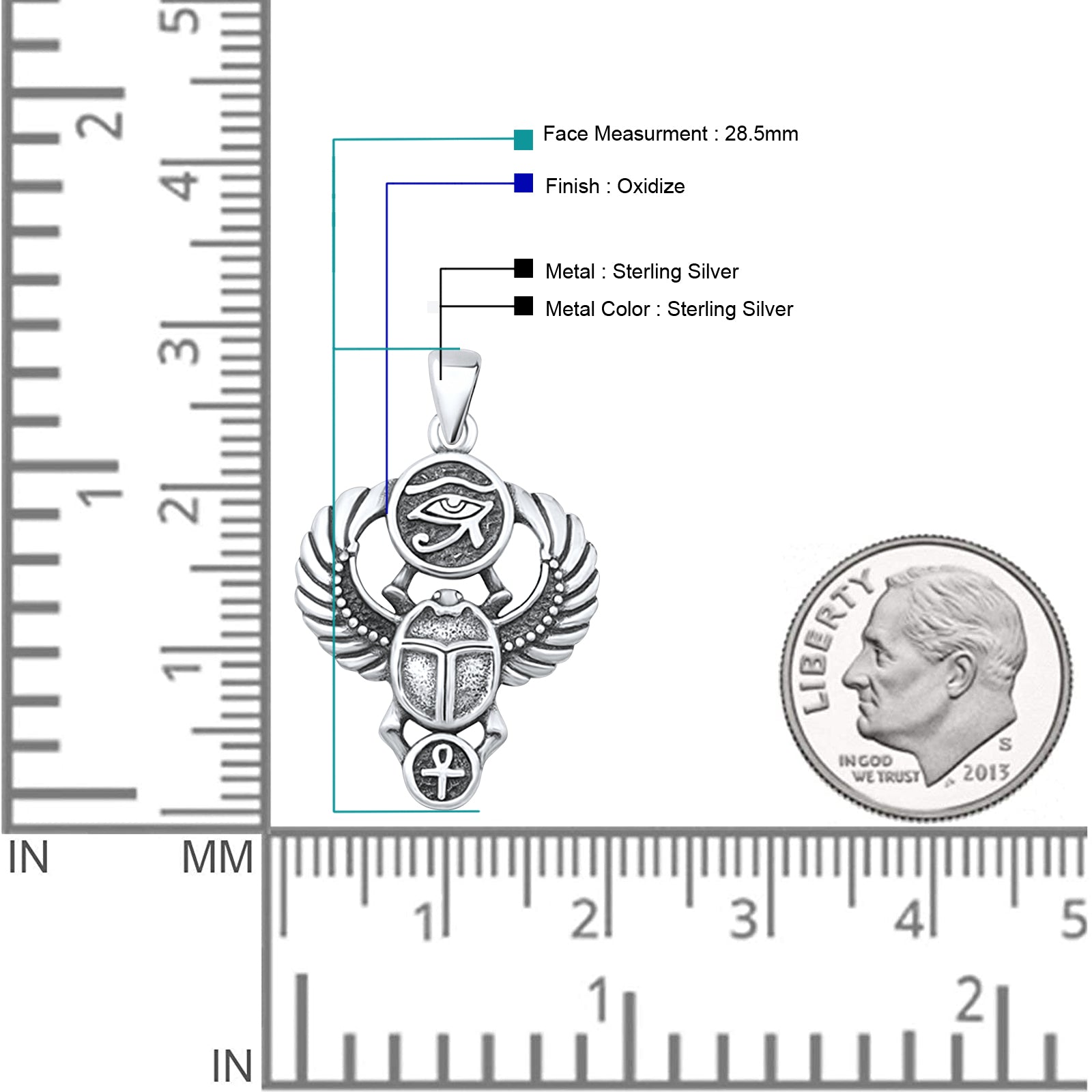 Scarab & Eye of Horus Pendant