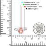 Oval Morganite CZ Halo Twisted Ring 925 Sterling Silver Wholesale
