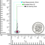 Evil Eye Huggie Hoop Earring Ruby CZ 925 Sterling Silver Wholesale