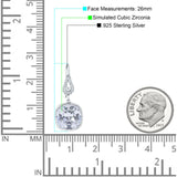 Cushion Drop Dangle Pear Fishhook Earring Cubic Zirconia 925 Sterling Silver Wholesale