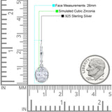 Oval Drop Dangle Leverback Earring Cubic Zirconia Solid 925 Sterling Silver Wholesale