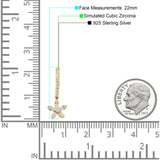 Dangle Floral Hoop Earrings Cubic Zirconia Yellow Tone 925 Sterling Silver Wholesale