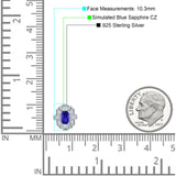 Multistone Stud Earrings Blue Sapphire CZ 925 Sterling Silver Wholesale