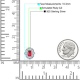 Multistone Stud Earrings Ruby CZ 925 Sterling Silver Wholesale