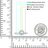 Minimalist 8mm Open Circle Ring Cubic Zirconia 925 Sterling Silver Wholesale