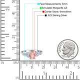 Oval Art Deco Engagement Ring Morganite CZ 925 Sterling Silver