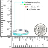 Full Eternity Stackable Band Turquoise 925 Sterling Silver