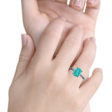 Solitaire Engagement Ring Oval Black Tone, Simulated Paraiba Tourmaline CZ 925 Sterling Silver