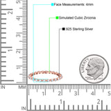 Eternity Stackable Band Round Rose Tone, Simulated Cubic Zirconia 925 Sterling Silver