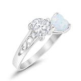 Heart Filigree Ring Simulated Cubic Zirconia 925 Sterling Silver
