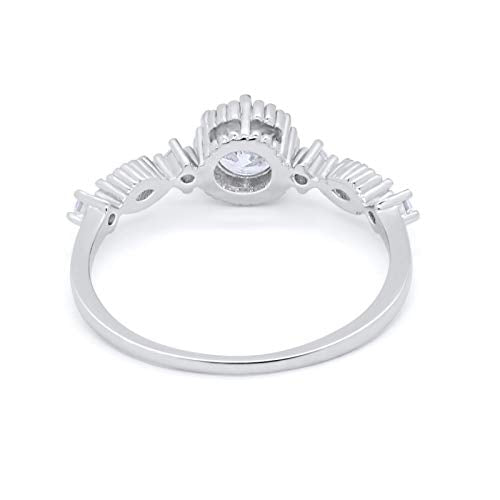Petite Dainty Wedding Ring Simulated Cubic Zirconia 925 Sterling Silver